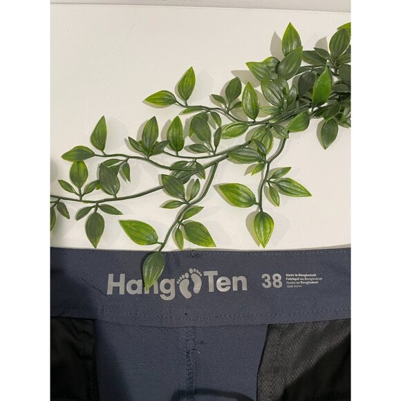 Hang Ten Mens Plaid Navy Blue Polyester/Elastane Shorts Size 38 - Picture 7 of 14